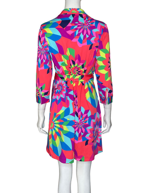 Vestido By Julie Brown Midi Cuello v Rosado - Talla M