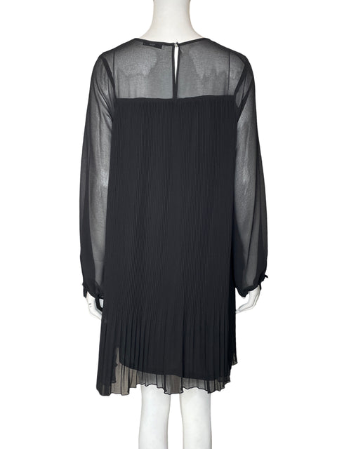 Vestido Mango Midi Plisado Negro - Talla S