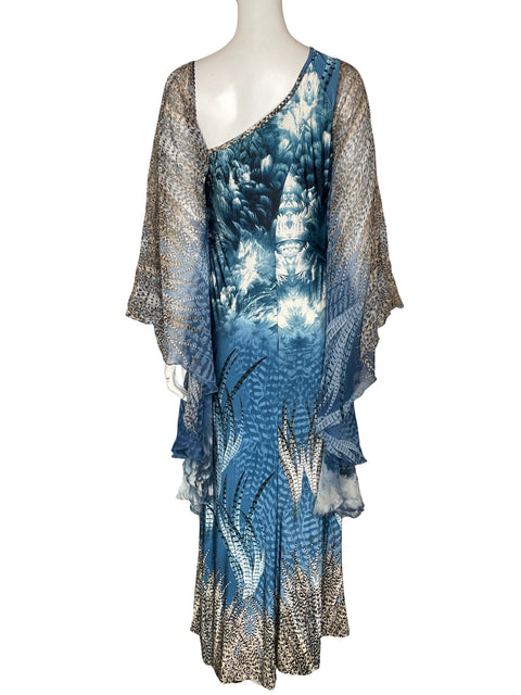 Vestido Orna Farho Off-shoulder Estampado Azul - Talla 42