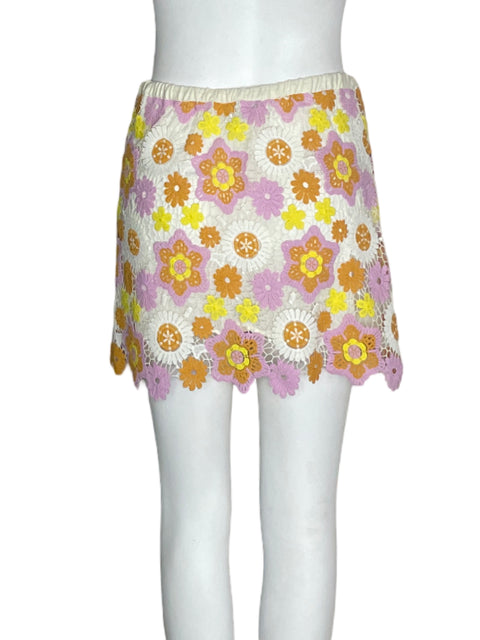 Short Zara de Lino Tejido Estampado Blanco - Talla S