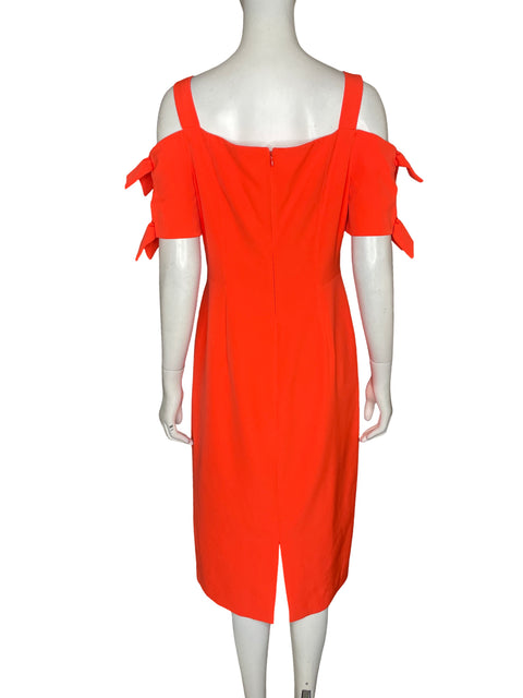 Vestido London Times Midi Lazos Naranja - Talla 8