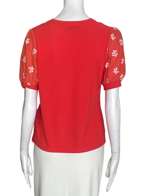 Blusa Cece Abullonado Cuello redondo Naranja - Talla XS
