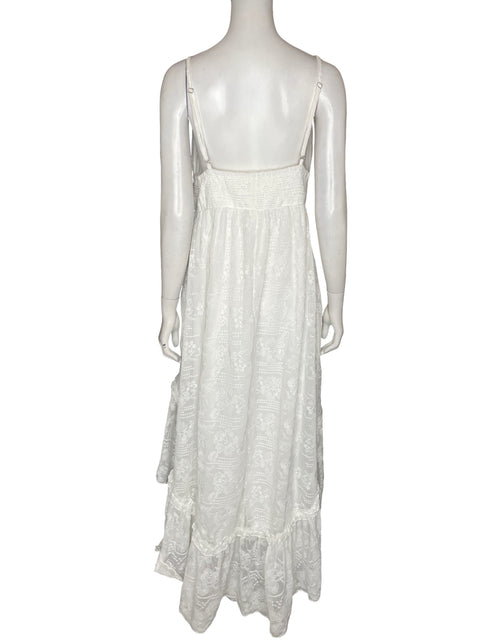 Vestido Solitaire Cuello v Bordado Blanco - Talla L