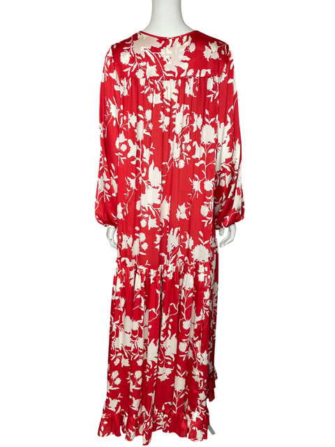 Vestido Johanna Ortiz X H&m Manga larga Estampado Rojo - Talla XS