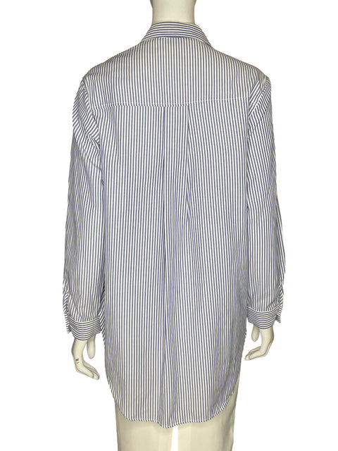 Blusa Zara de Algodón Manga larga Rayas Azul - Talla M