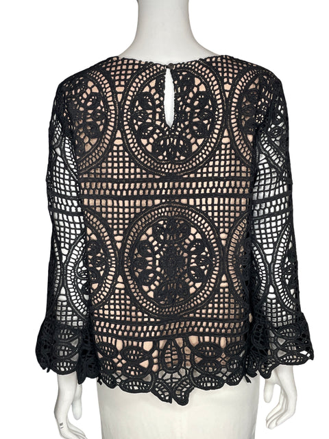 Blusa Skies Are Blue de Algodón Encaje Negro - Talla M