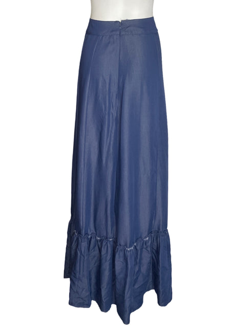 Falda Bonage Maxi Abertura Azul - Talla L