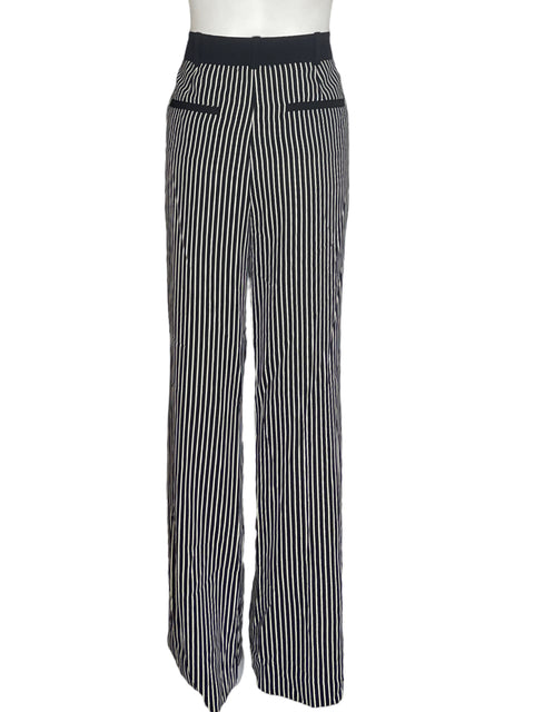 Pantalón Ny&c Rayas Recto Negro - Talla 10
