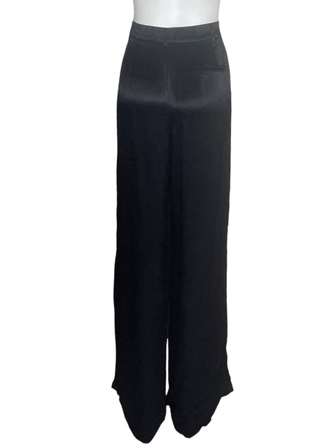 Pantalón Zara Satinado Palazo Negro - Talla M