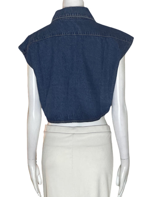 Chaleco Commense Sin mangas Crop Azul - Talla M