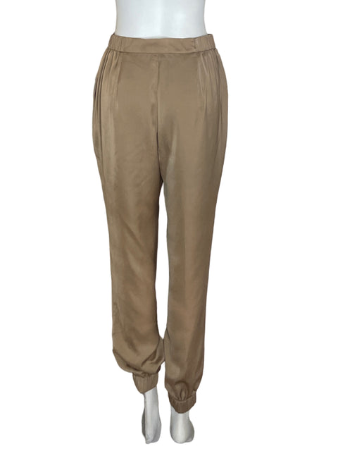 Pantalón Bcbg Elastico Ajustado Marrón - Talla S