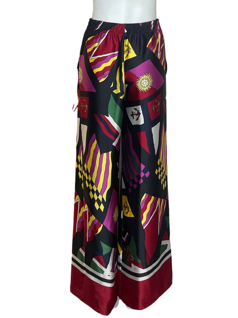 Pantalón Ralph Lauren Estampado Palazo Negro - Talla S