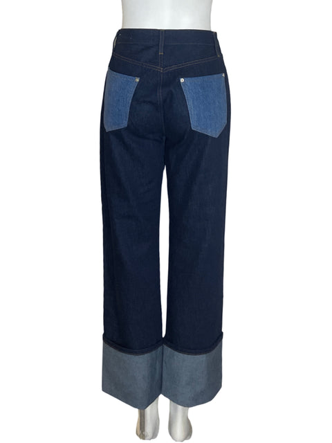 Pantalón Frame Recto Wide-leg Azul - Talla 27
