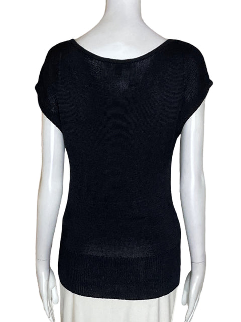 Blusa Ann Taylor Puntos Manga corta Negro - Talla S