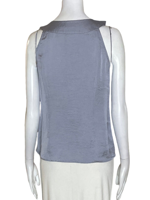 Blusa Ann Taylor Apliques Halter Gris - Talla 2