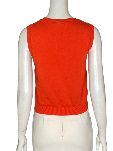Chaleco Zara de Algodón Cropped Punto Naranja - Talla M