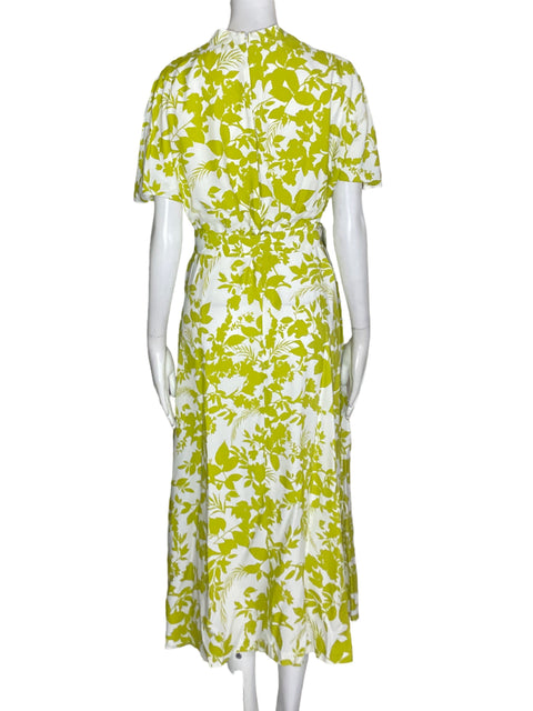 Vestido Ann Taylor de Viscosa Estampado Maxi Verde - Talla 2