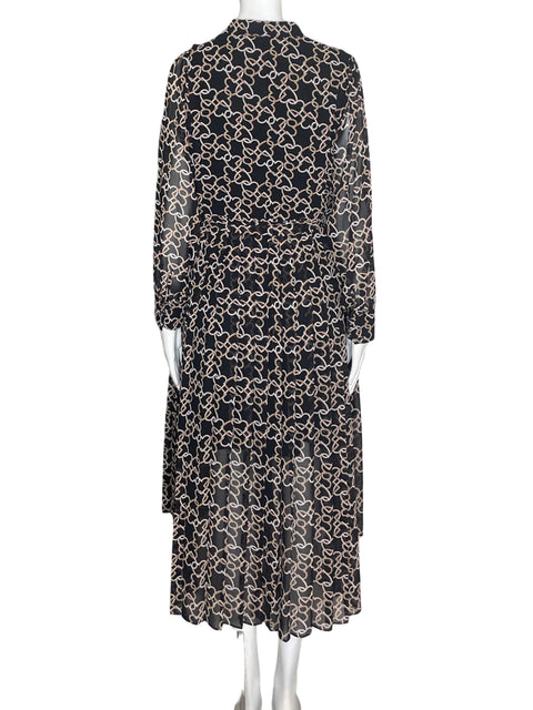 Vestido Ann Taylor Estampado Transparente Negro - Talla 2