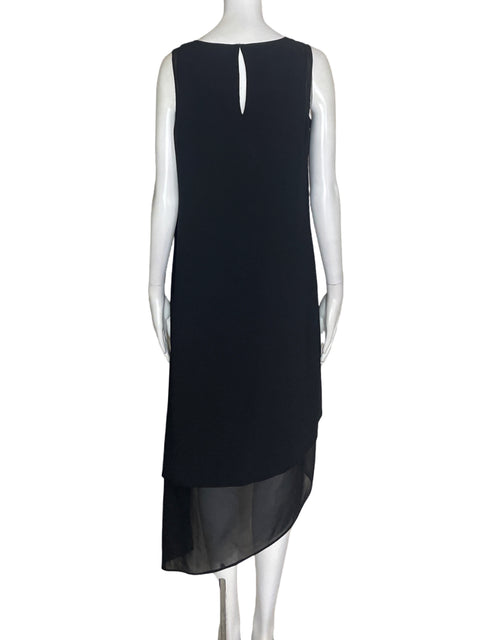 Vestido White House Black Market Asimétrico Sin mangas Negro - Talla 4