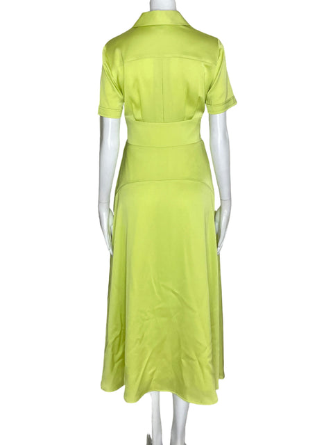 Vestido Tahari Liso Fajon Verde - Talla 2