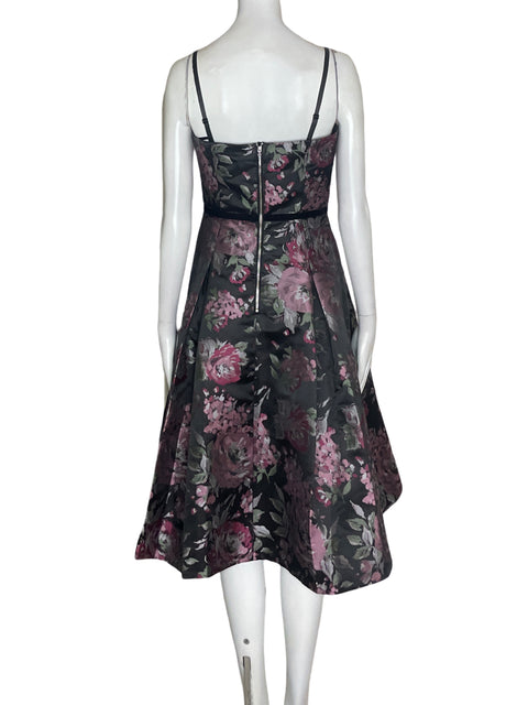 Vestido White House Black Market Tiras Floral Negro - Talla 2