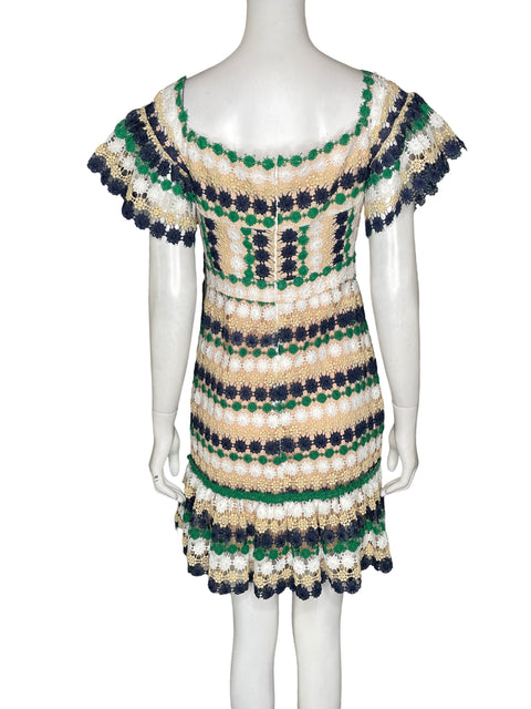 Vestido Aijek Midi Troquelado Verde - Talla 2