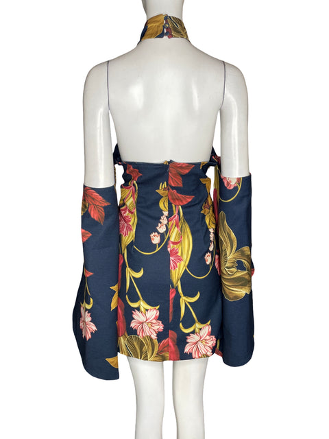 Vestido C/meo Collective Estampado Floral Azul - Talla M