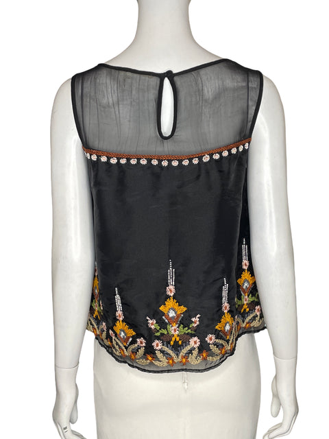 Blusa Floreat Floreat nalini embroidered beaded tank Negro - Talla 2