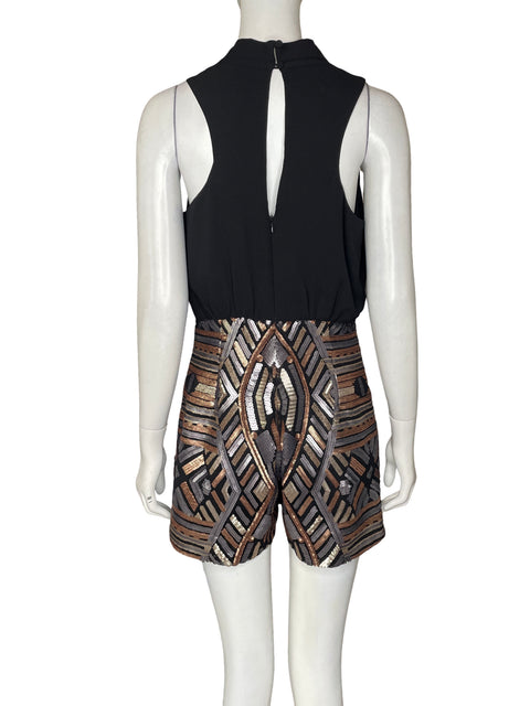 Romper Adelyn Rae Midi Lentejuelas Negro - Talla S