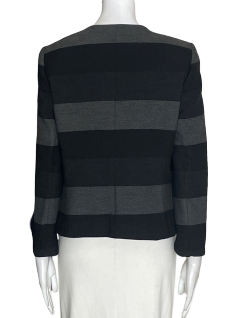 Blazer Tahari Abierto Rayas Negro - Talla 8