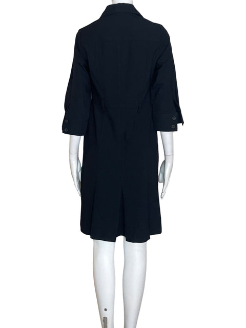 Vestido Zara Botones Midi Negro - Talla M