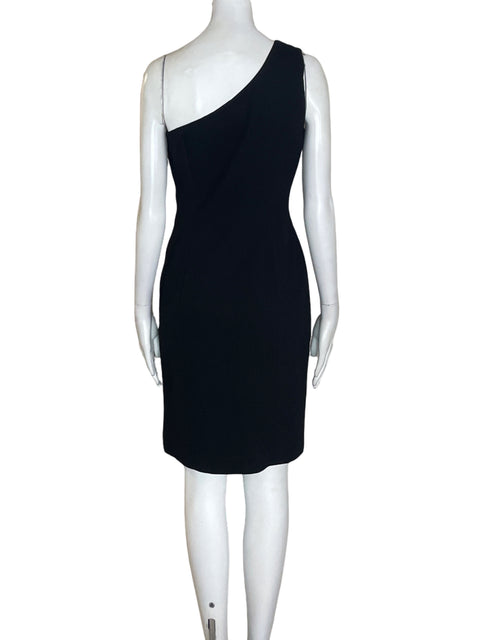 Vestido Liz Claiborne Oneshoulder Ajustado Negro - Talla 4