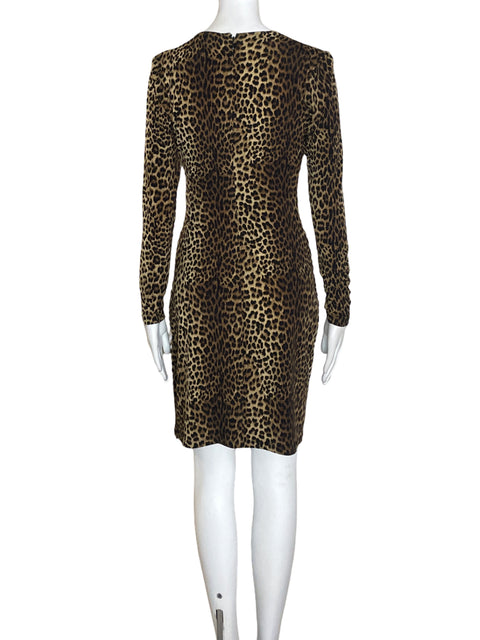 Vestido Michael Kors Animal print Manga larga Marrón - Talla S
