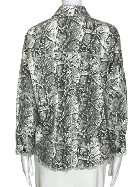 Chaqueta Zara de Algodón Estampado Botones Blanco - Talla S