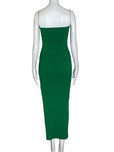 Vestido Zara Strapless Ajustado Verde - Talla XS