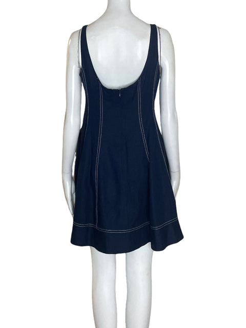 Vestido Tommy Hilfiger de Lino Tiras Mini Azul - Talla 38
