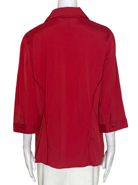 Blusa Antilia Femme Botones Suelto Rojo - Talla XL