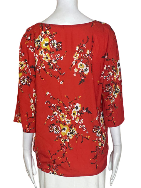 Blusa Bluetime Cuello v Estampado Rojo - Talla L
