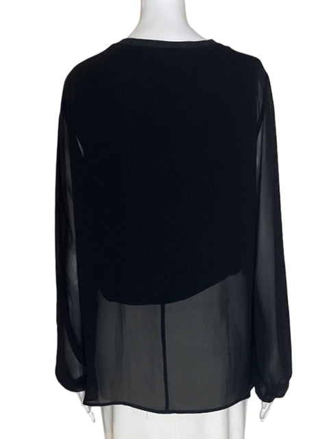 Blusa Zara Cuello v Transparente Negro - Talla XL