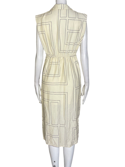 Vestido Aakaa Sin mangas Midi Beige - Talla S