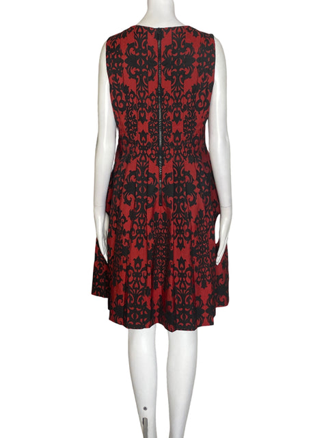Vestido Anne Klein Estampado Sin mangas Rojo - Talla S
