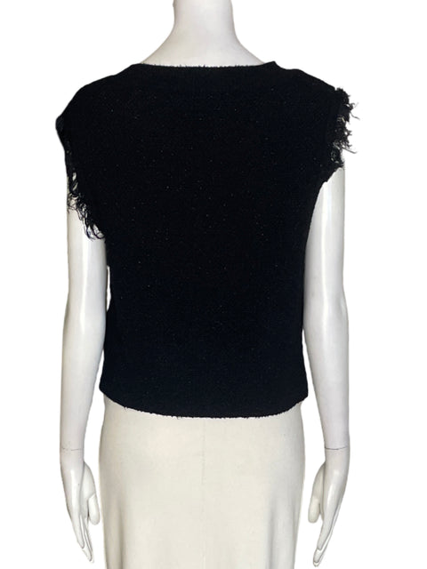 Blusa Mng Flecos Sin mangas Negro - Talla M