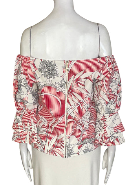 Blusa Gracia Elastico Estampado Rosado - Talla M