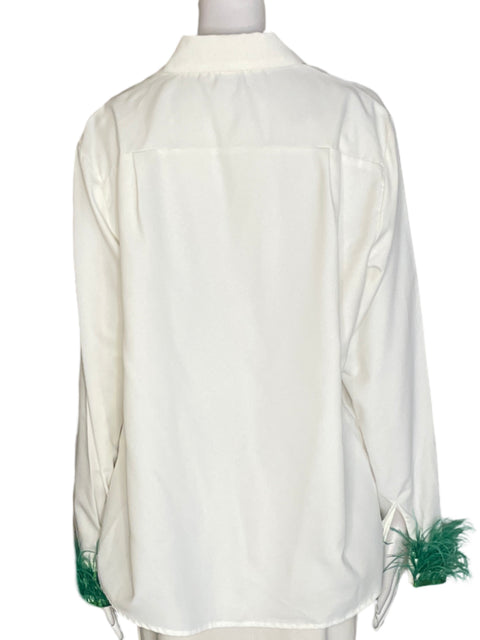 Camisa Tesoro Tps Botones Flecos Blanco - Talla S