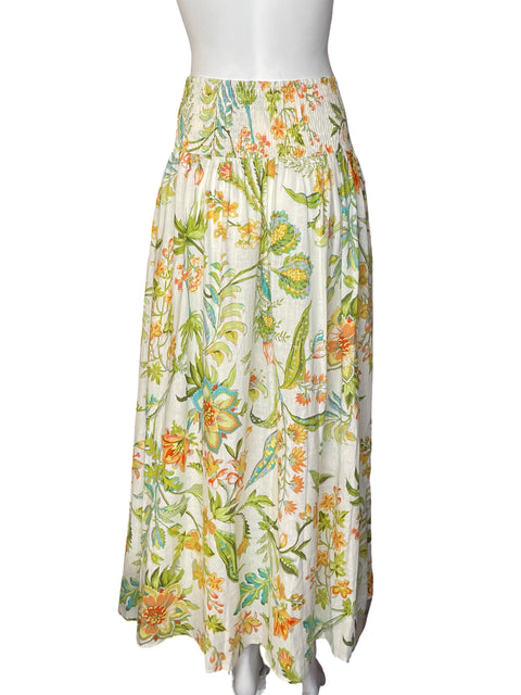 Falda Rachel Roy de Lino Maxi Estampado Verde - Talla M