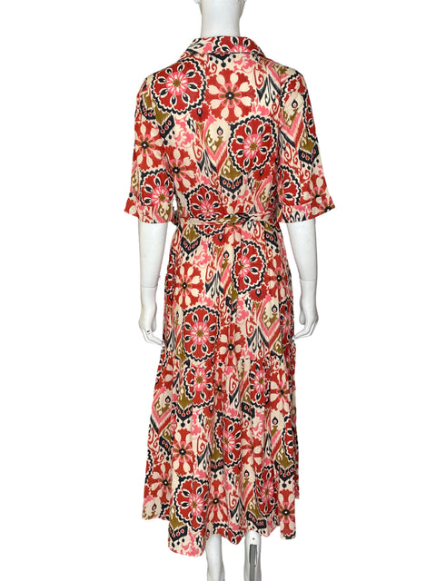 Vestido Zara de Algodón Estampado Rojo - Talla S