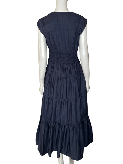 Vestido Nicole Miller Maxi Cuello v Azul - Talla S