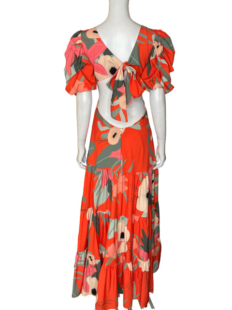 Vestido Maka Maxi Estampado Floral Naranja - Talla M