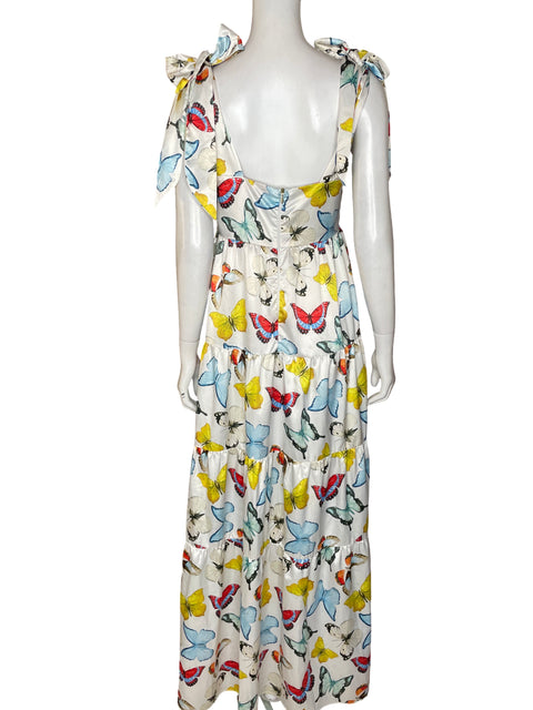 Vestido Michelle Forero Estampado Mariposas Blanco - Talla M