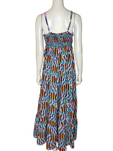 Vestido Tesoro Tps Maxi Estampado Azul - Talla S